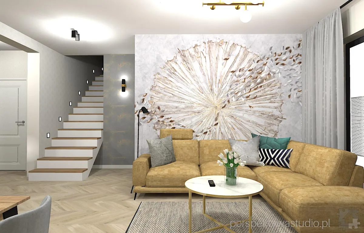 projektant wnetrz Lublin perspektywastudio.pl projekt salonu z aneksem sunray 2