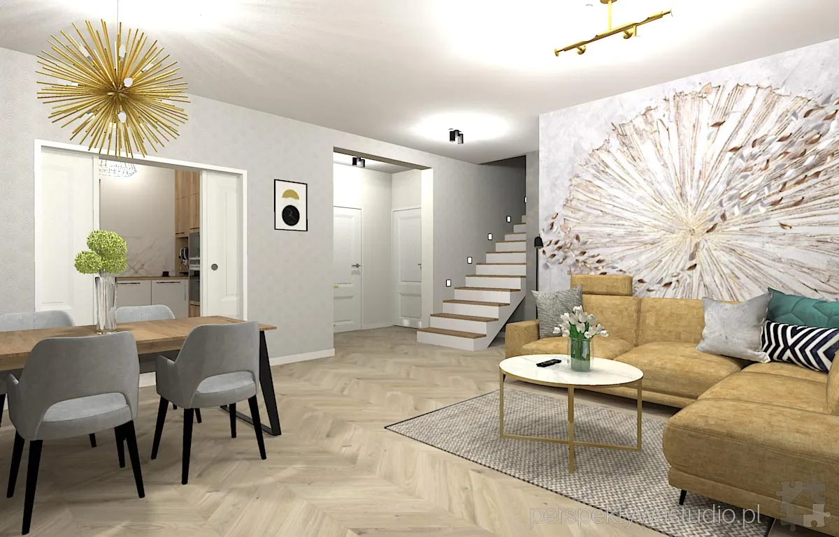 projektant wnetrz Lublin perspektywastudio.pl projekt salonu z aneksem sunray 3