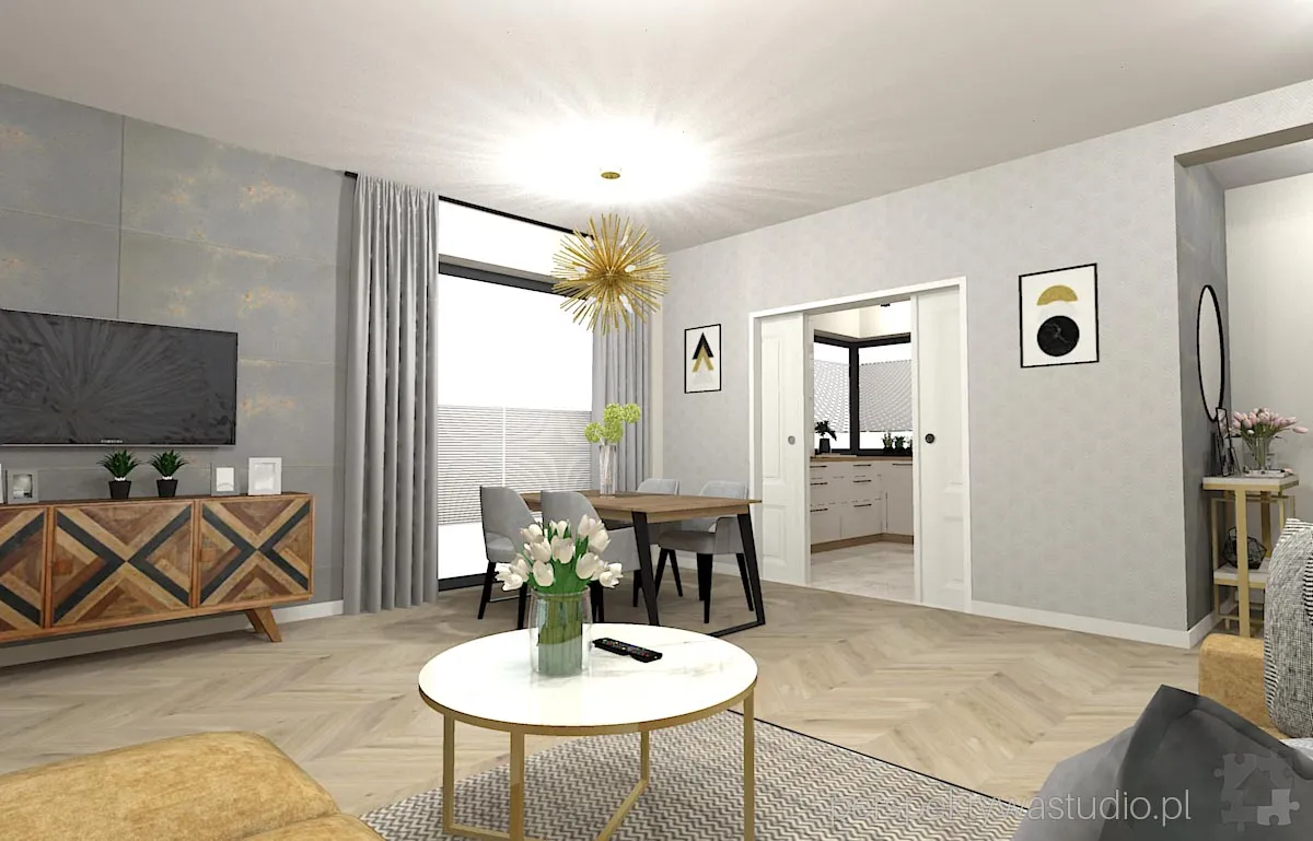 projektant wnetrz Lublin perspektywastudio.pl projekt salonu z aneksem sunray 4