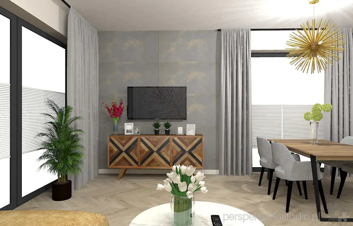 projektant wnetrz Lublin perspektywastudio.pl projekt salonu z aneksem sunray 8