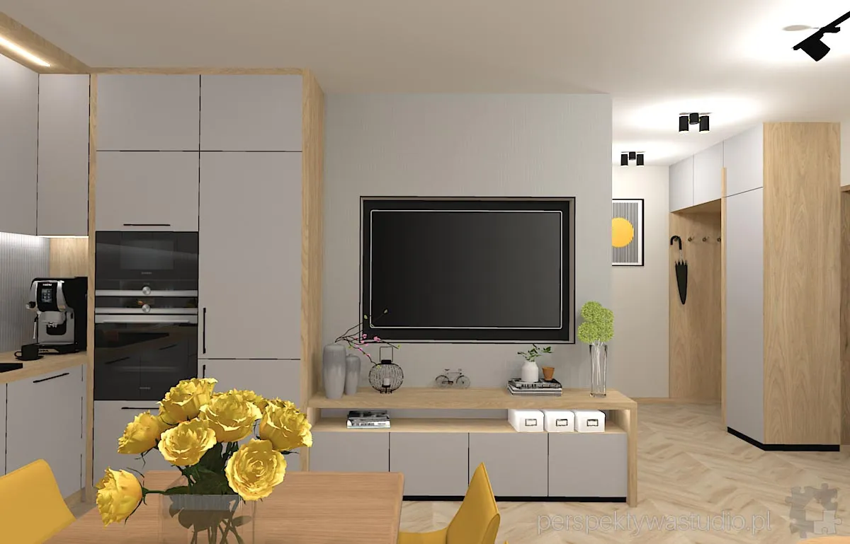 projektant wnetrz Lublin perspektywastudio.pl projekt salonu z aneksem trzy kolory zolty 11 projektant wnetrz Lublin perspektywastudio.pl projekt salonu z aneksem trzy kolory zolty 11