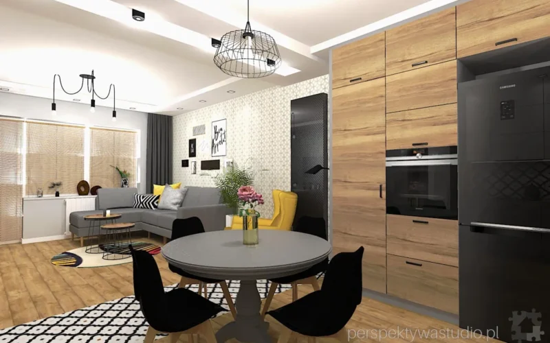 projektant wnetrz Lublin perspektywastudio.pl projekt salonu z aneksem tuti fruti 18
