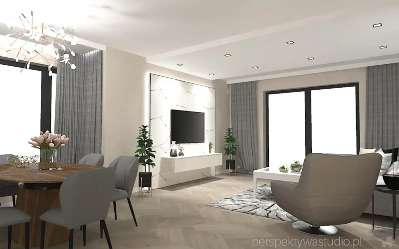 projektant wnetrz Lublin perspektywastudio.pl projekt salonu z aneksem windy 20