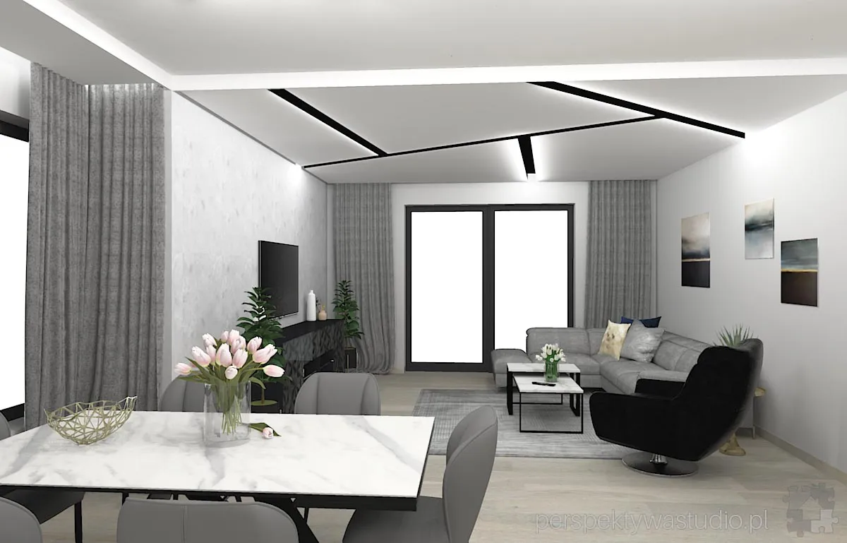 projektant wnetrz Lublin perspektywastudio.pl projekt salonu z aneksem x y z 10