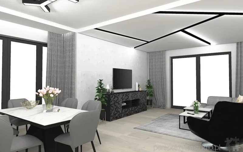 projektant wnetrz Lublin perspektywastudio.pl projekt salonu z aneksem x y z 21