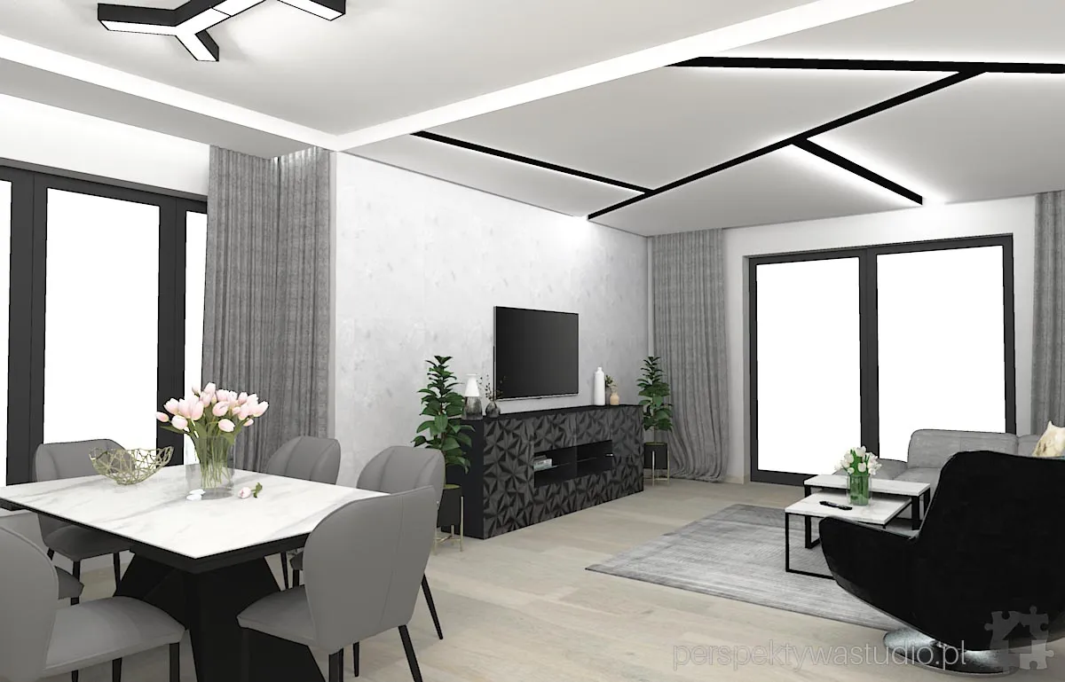 projektant wnetrz Lublin perspektywastudio.pl projekt salonu z aneksem x y z 21