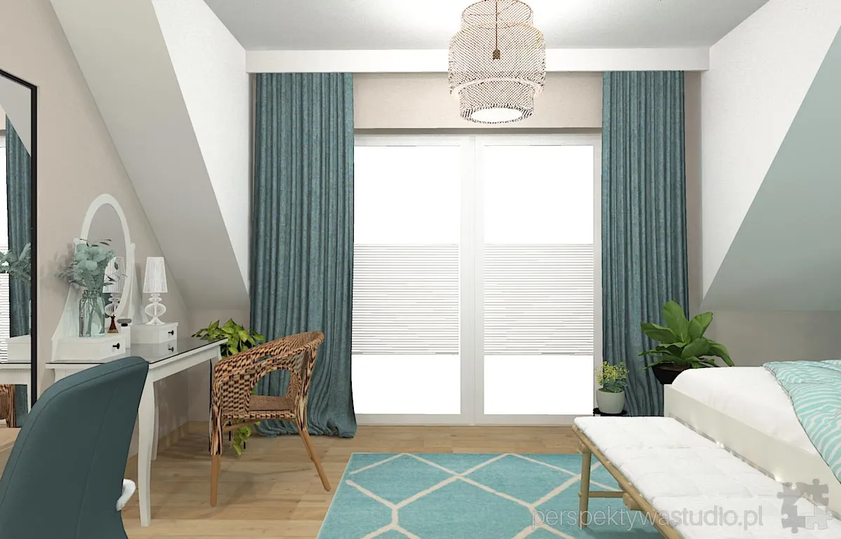 projektant wnetrz Lublin perspektywastudio.pl projekt sypialni akwarela 1