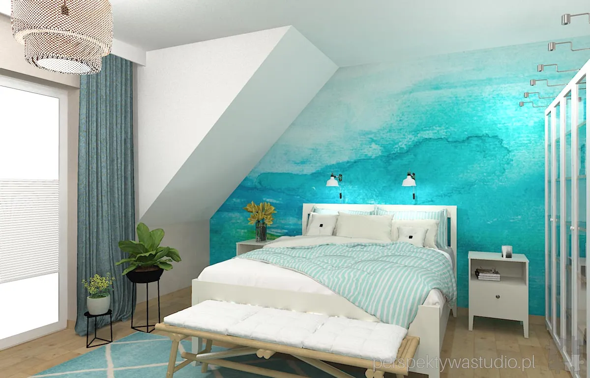 projektant wnetrz Lublin perspektywastudio.pl projekt sypialni akwarela 2