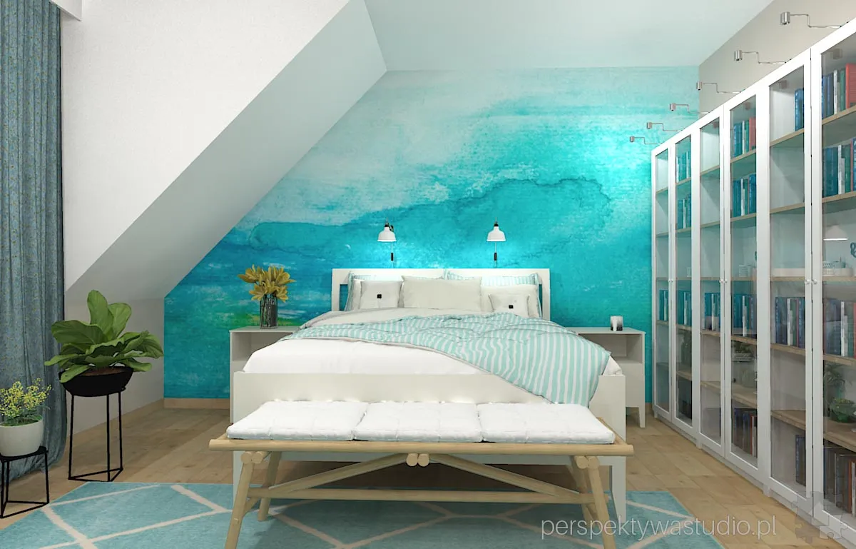 projektant wnetrz Lublin perspektywastudio.pl projekt sypialni akwarela 3