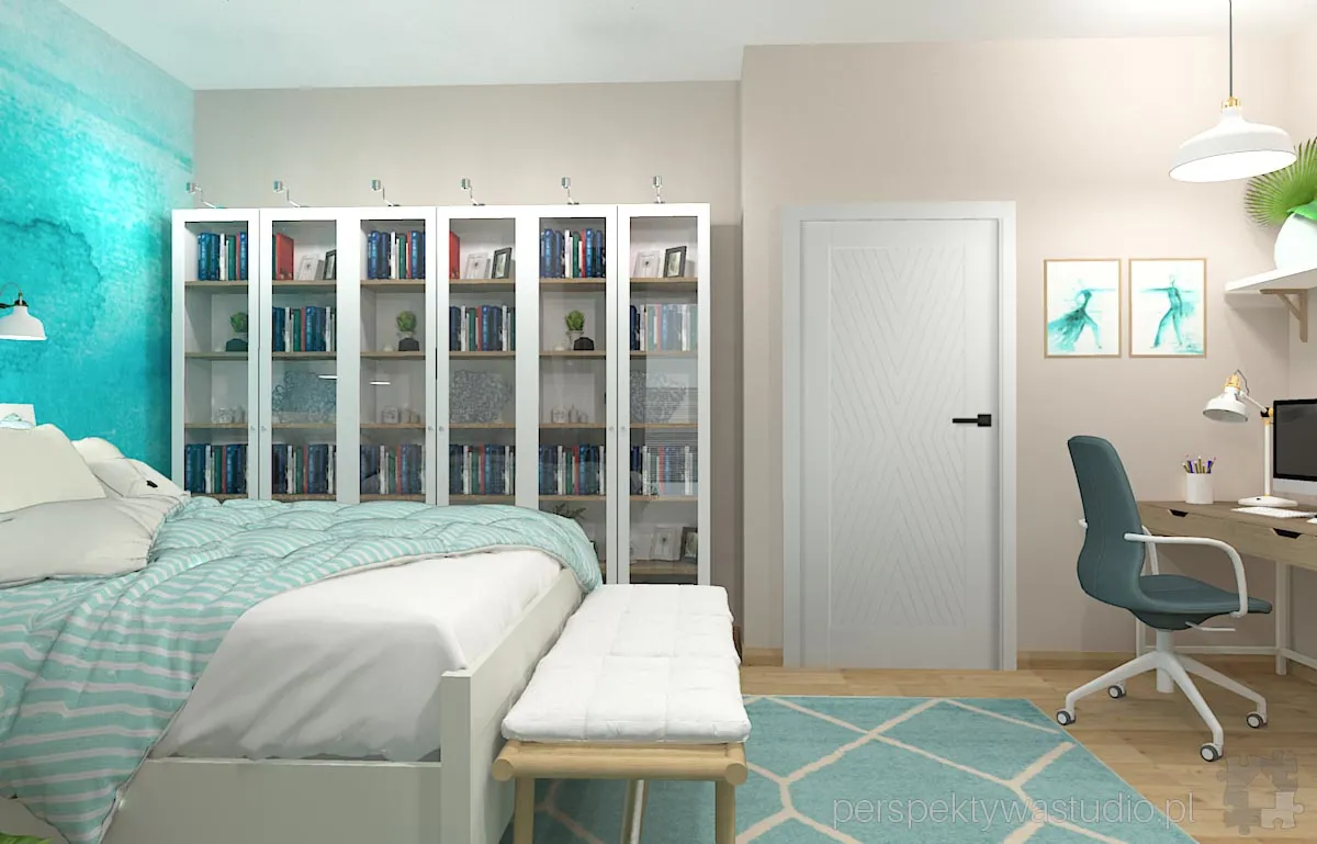 projektant wnetrz Lublin perspektywastudio.pl projekt sypialni akwarela 4