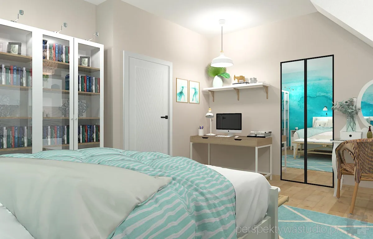 projektant wnetrz Lublin perspektywastudio.pl projekt sypialni akwarela 5