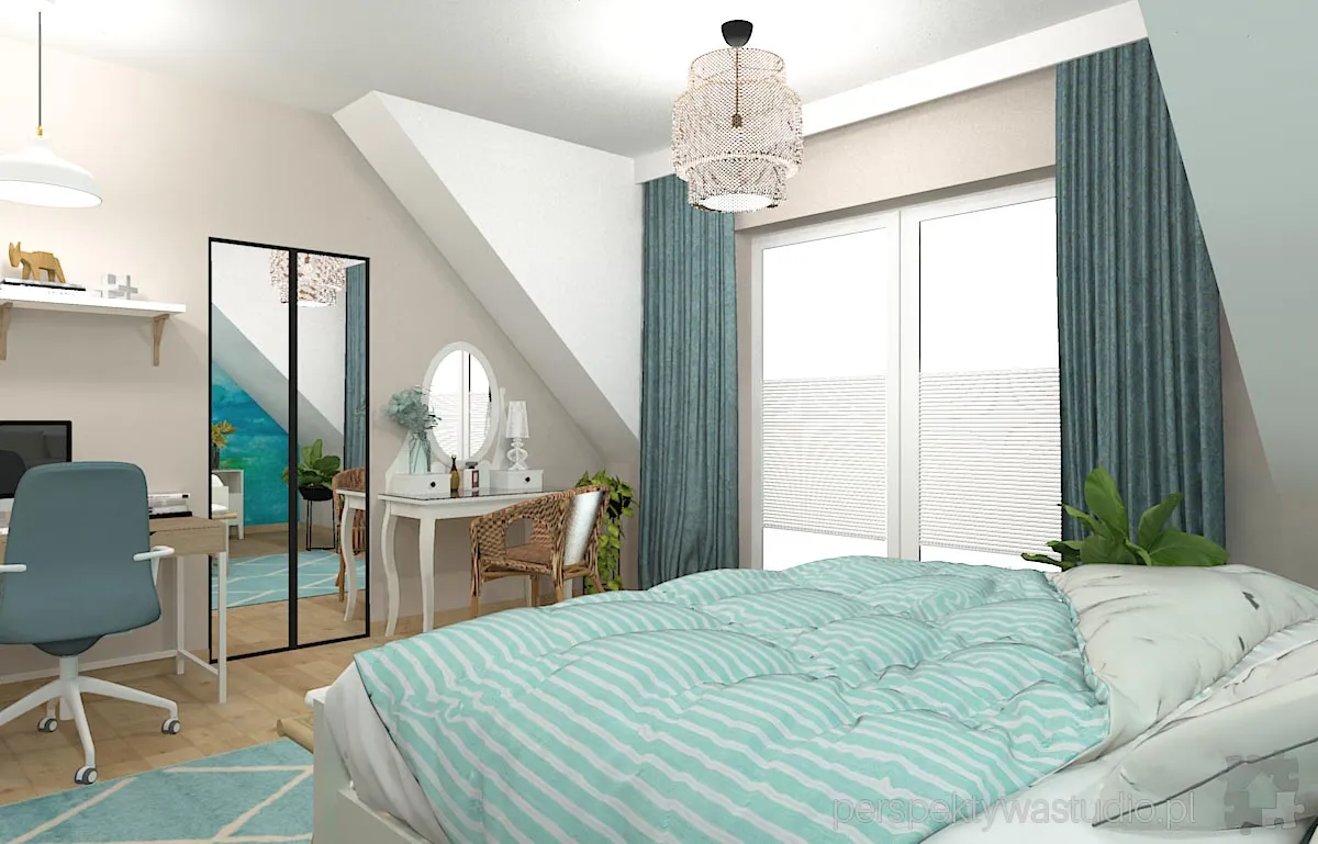 projektant wnetrz Lublin perspektywastudio.pl projekt sypialni akwarela 6