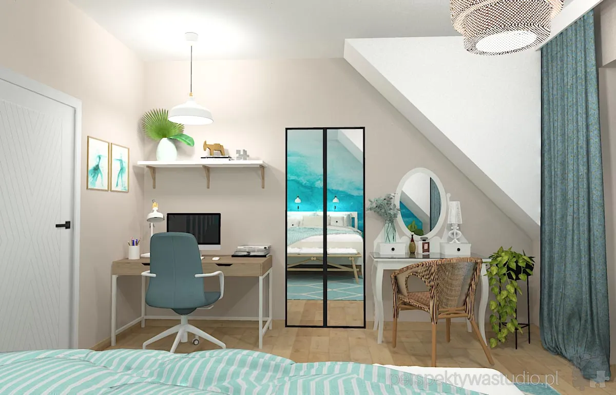 projektant wnetrz Lublin perspektywastudio.pl projekt sypialni akwarela 7