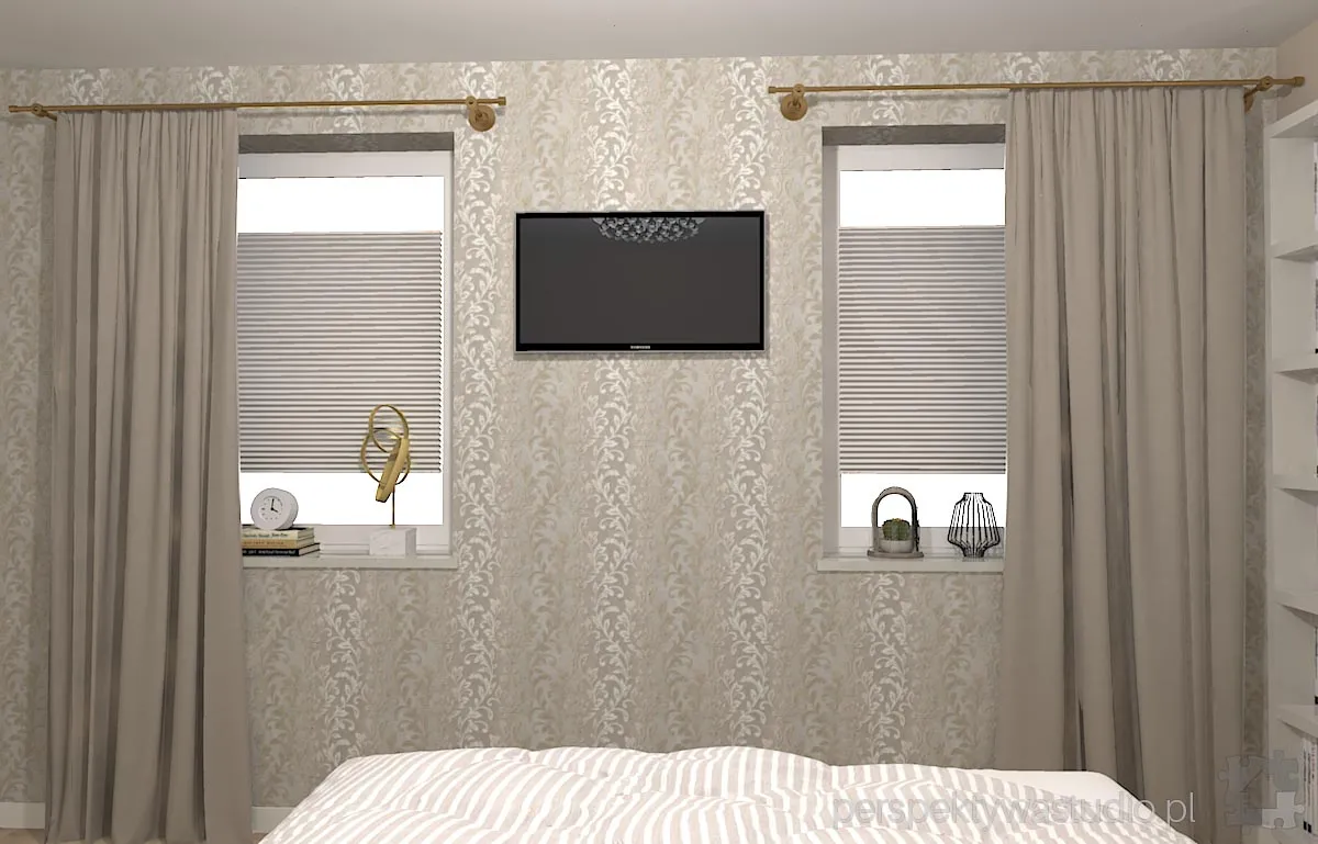 projektant wnetrz Lublin perspektywastudio.pl projekt sypialni bezowo mi 10