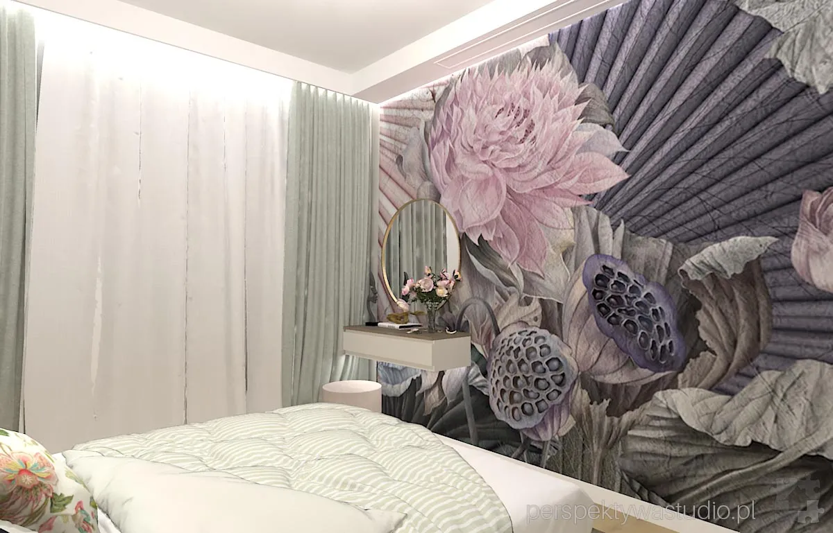 projektant wnetrz Lublin perspektywastudio.pl projekt sypialni flower 4