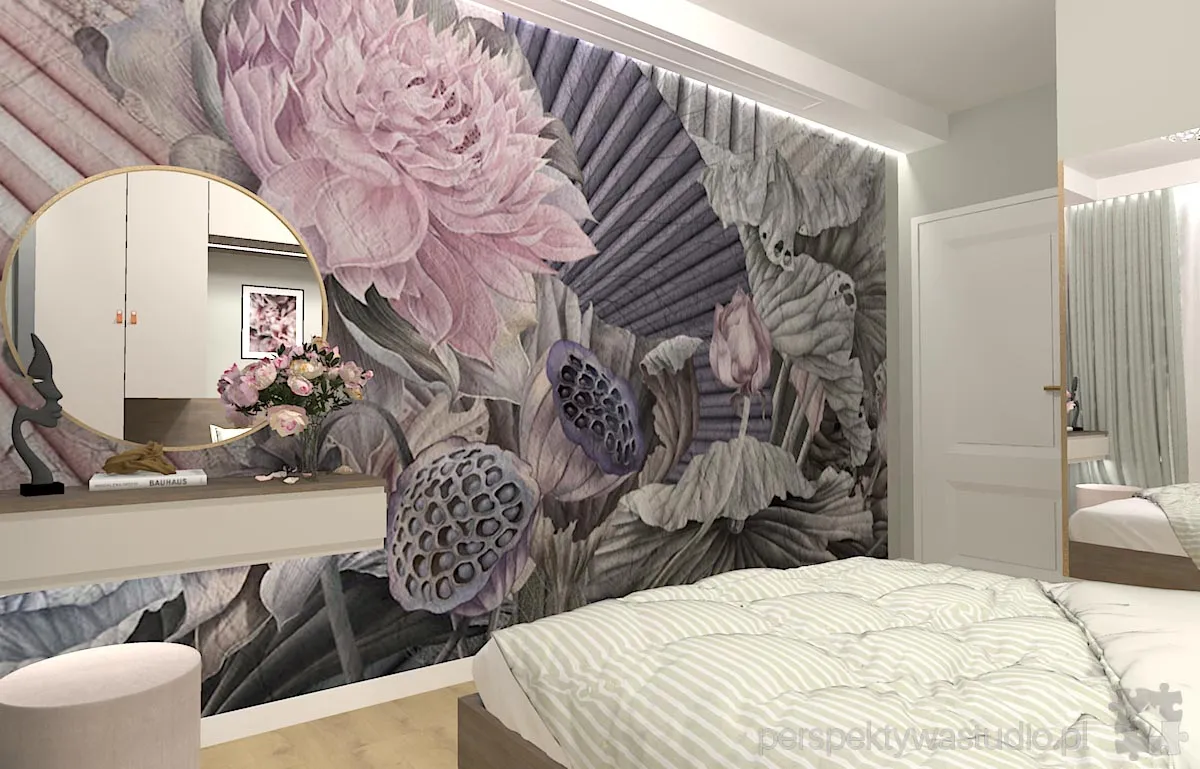 projektant wnetrz Lublin perspektywastudio.pl projekt sypialni flower 5