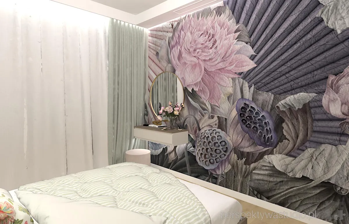 projektant wnetrz Lublin perspektywastudio.pl projekt sypialni flower 6