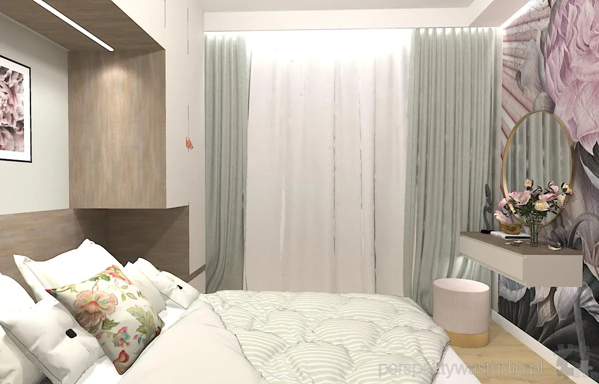 projektant wnetrz Lublin perspektywastudio.pl projekt sypialni flower 7