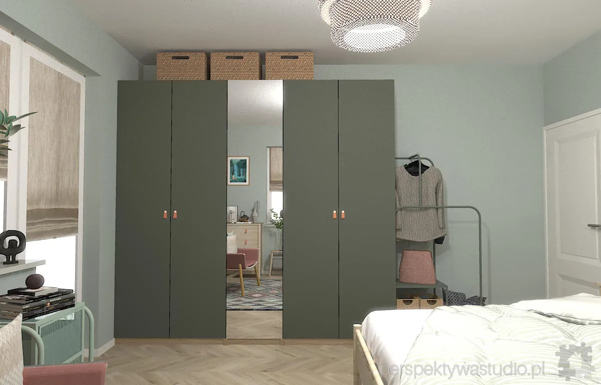 projektant wnetrz Lublin perspektywastudio.pl projekt sypialni forest mint 2