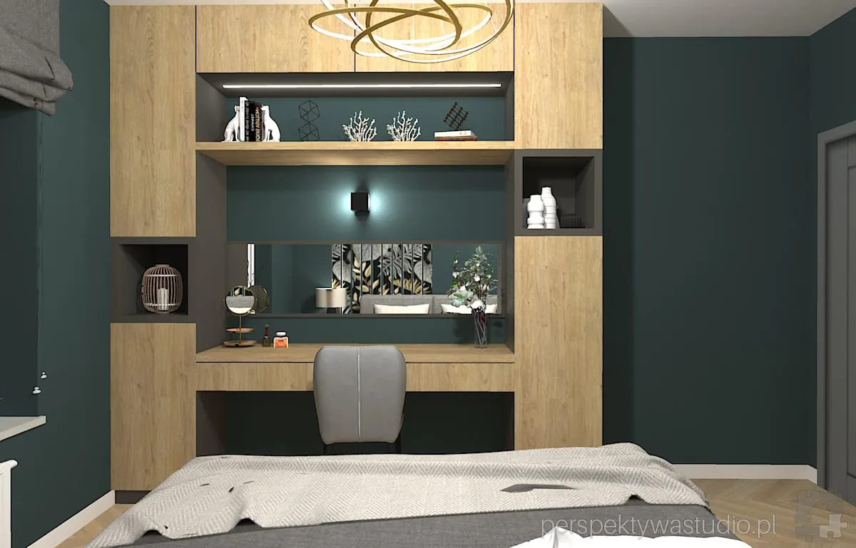 projektant wnetrz Lublin perspektywastudio.pl projekt sypialni greengrey 1