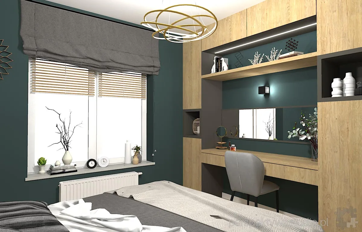 projektant wnetrz Lublin perspektywastudio.pl projekt sypialni greengrey 2
