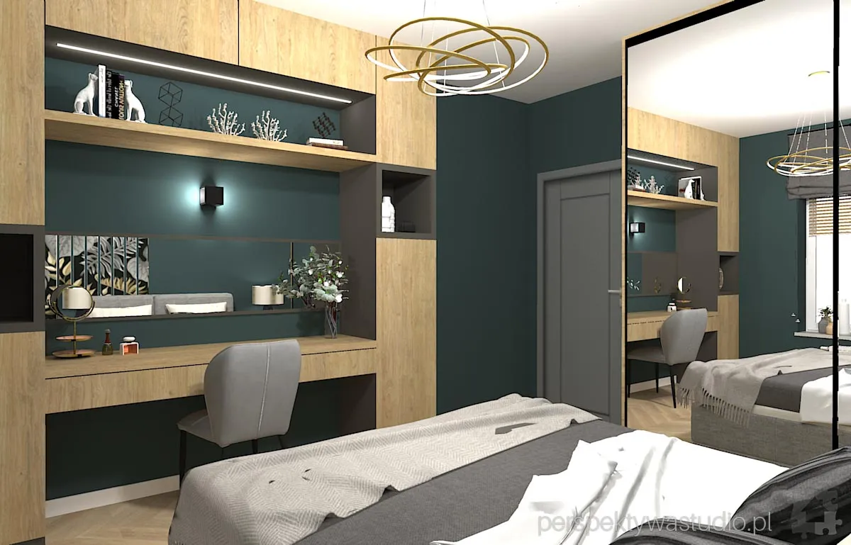 projektant wnetrz Lublin perspektywastudio.pl projekt sypialni greengrey 3