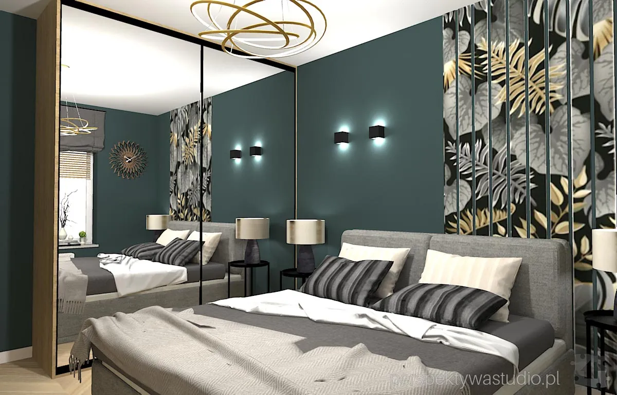 projektant wnetrz Lublin perspektywastudio.pl projekt sypialni greengrey 4