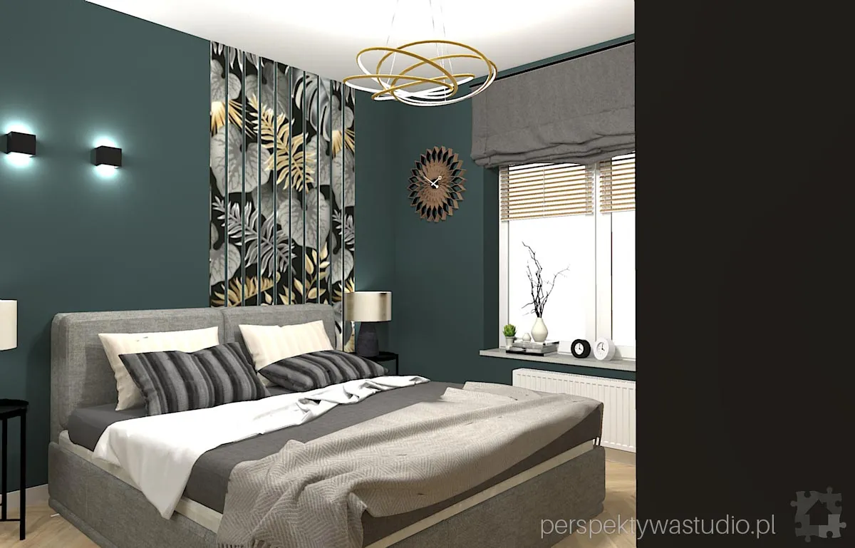 projektant wnetrz Lublin perspektywastudio.pl projekt sypialni greengrey 5