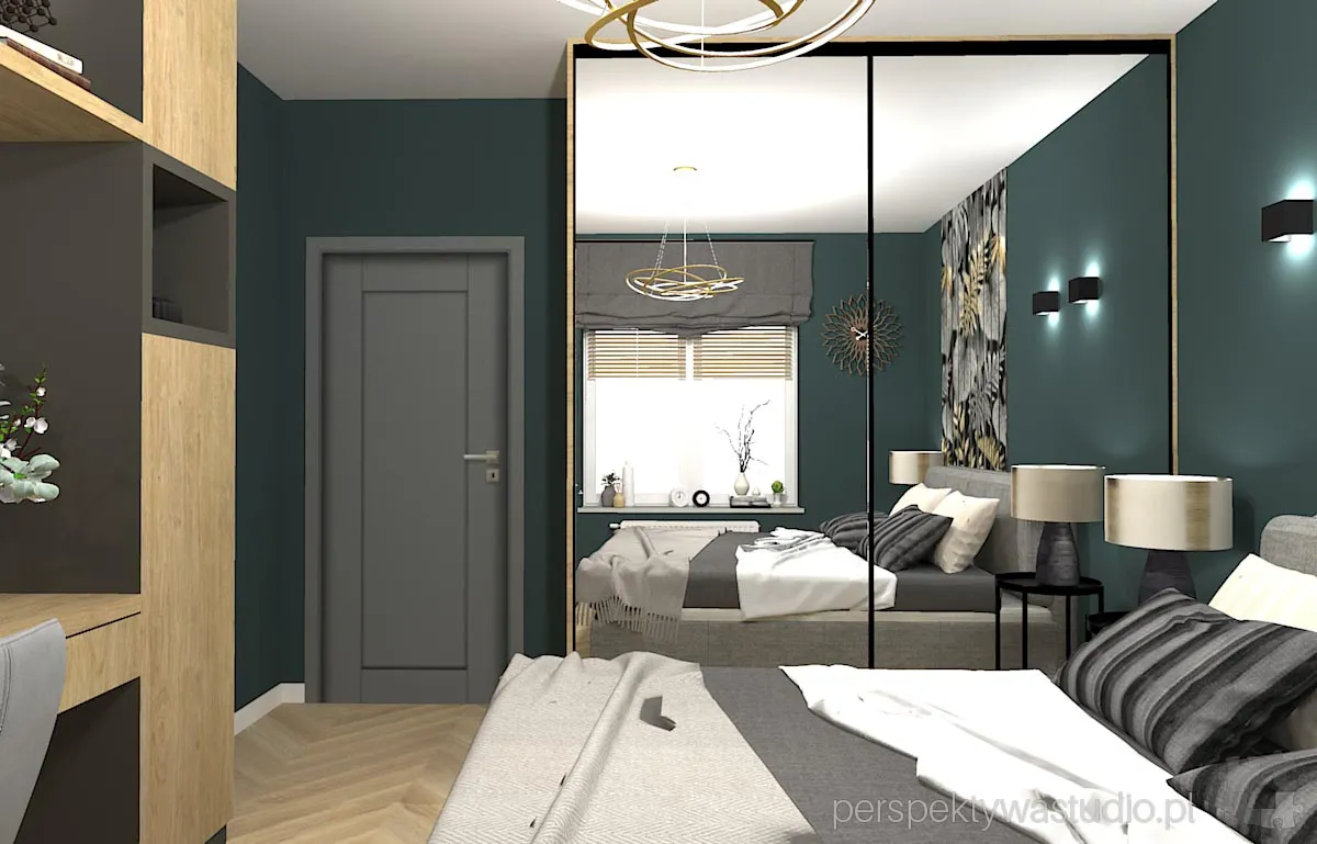 projektant wnetrz Lublin perspektywastudio.pl projekt sypialni greengrey 6