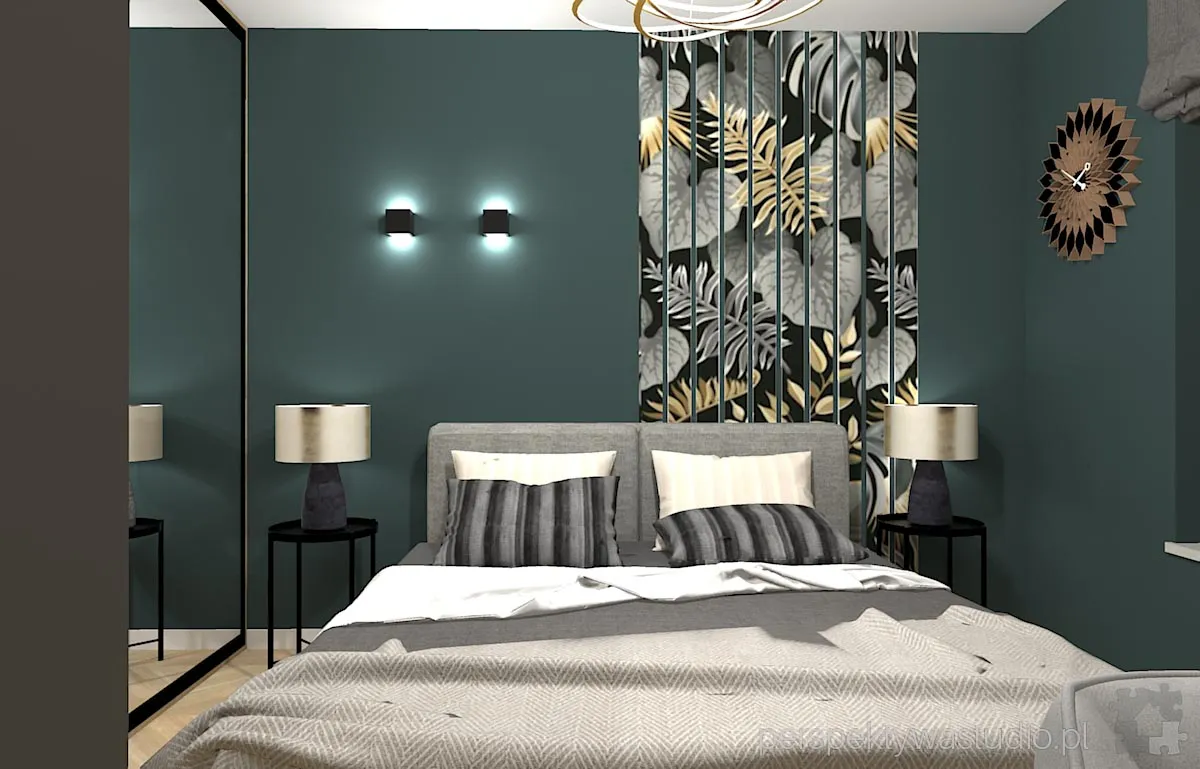 projektant wnetrz Lublin perspektywastudio.pl projekt sypialni greengrey 7