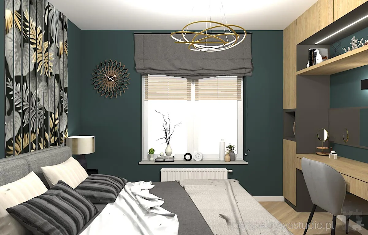 projektant wnetrz Lublin perspektywastudio.pl projekt sypialni greengrey 8