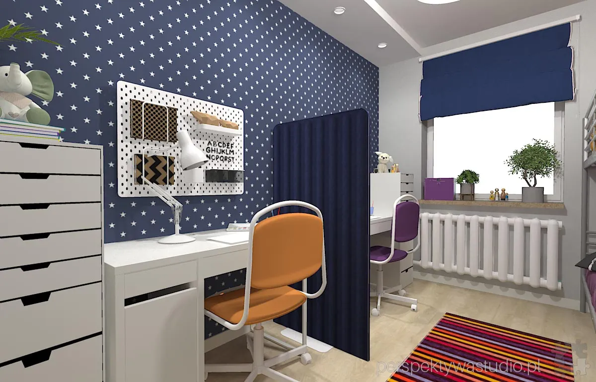 projektant wnetrz Lublin perspektywastudio.pl projekt pokoju dzieci gwiazdka 3