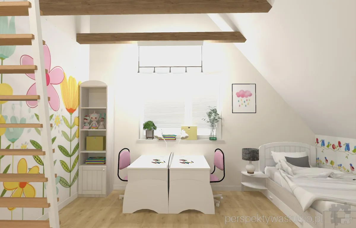 projektant wnetrz Lublin perspektywastudio.pl projekt pokoju dzieci na lace 1