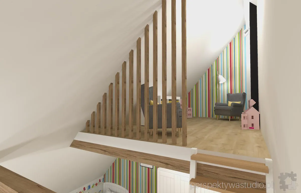 projektant wnetrz Lublin perspektywastudio.pl projekt pokoju dzieci na lace 10