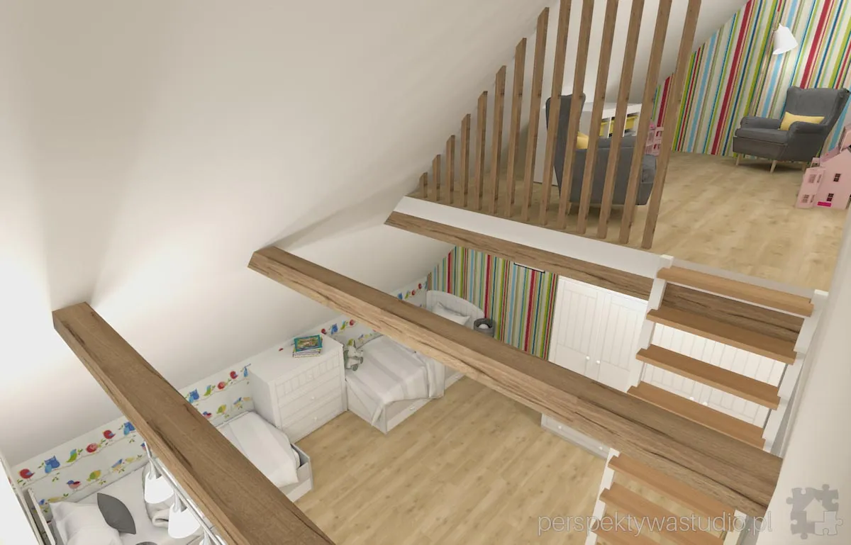 projektant wnetrz Lublin perspektywastudio.pl projekt pokoju dzieci na lace 11