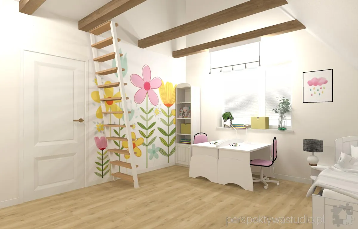 projektant wnetrz Lublin perspektywastudio.pl projekt pokoju dzieci na lace 2