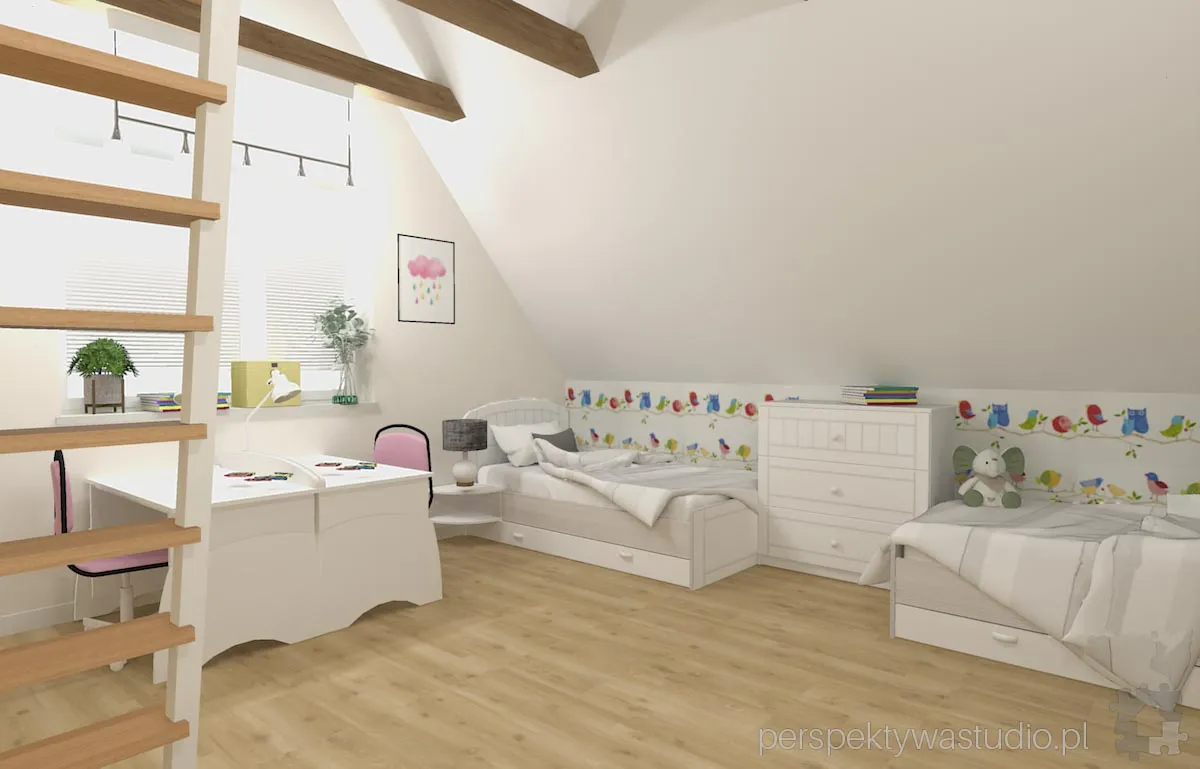 projektant wnetrz Lublin perspektywastudio.pl projekt pokoju dzieci na lace 3
