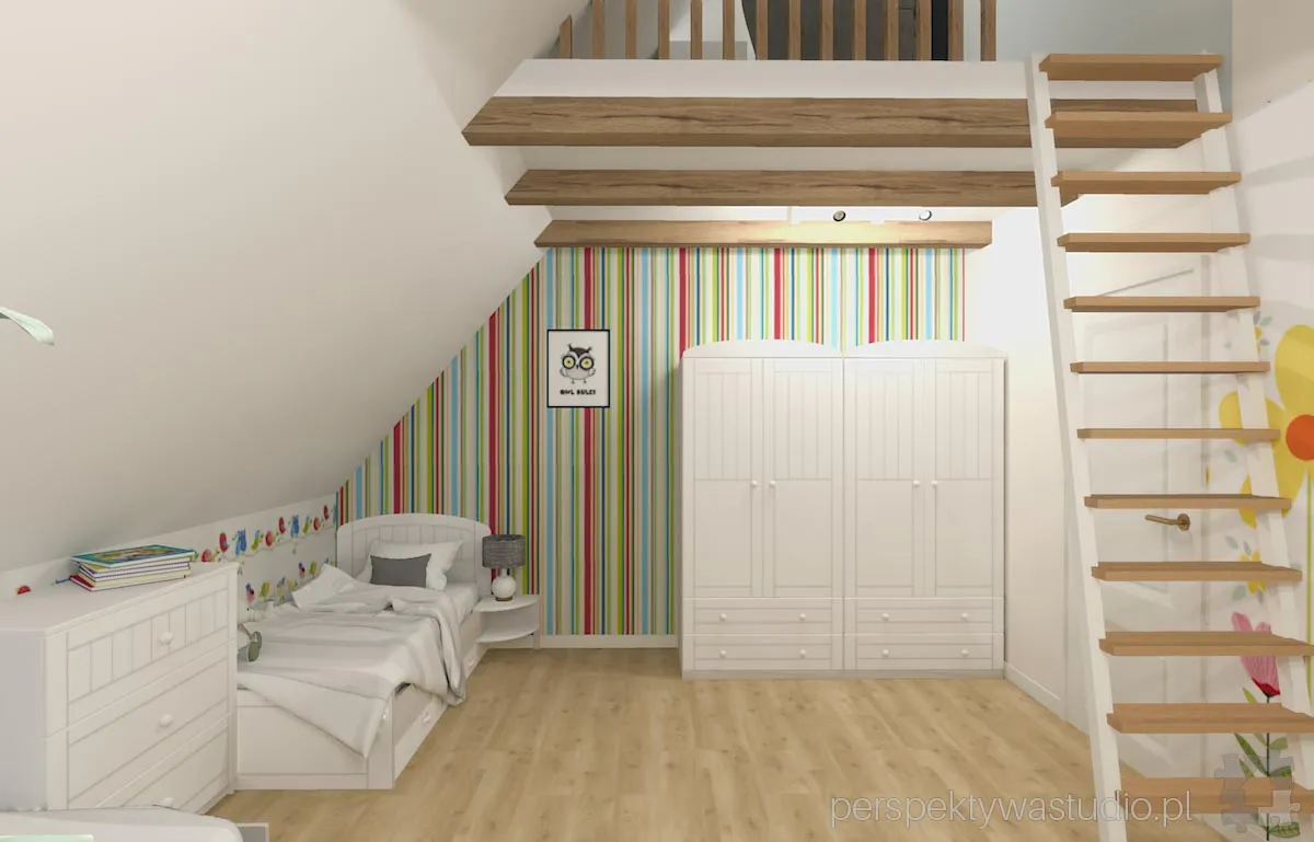 projektant wnetrz Lublin perspektywastudio.pl projekt pokoju dzieci na lace 8