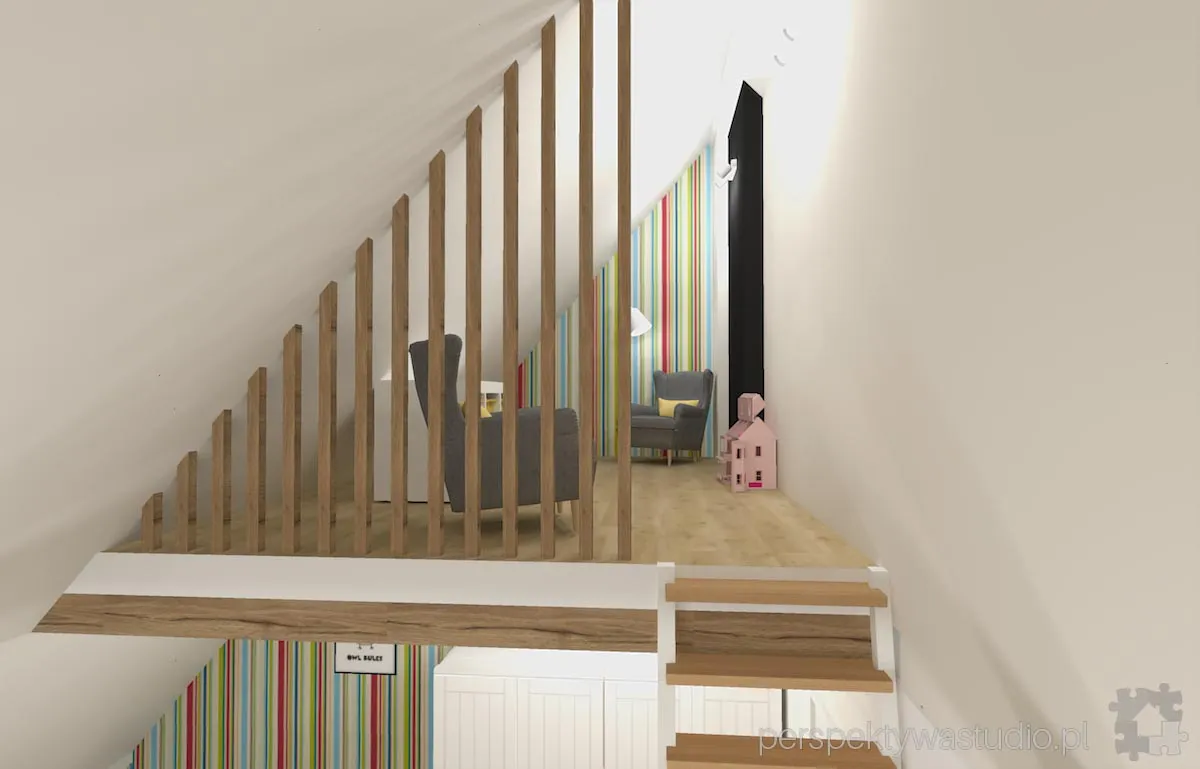 projektant wnetrz Lublin perspektywastudio.pl projekt pokoju dzieci na lace 9